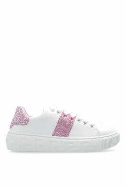 Versace Kids WHITE Sneakers with sparkling crystals