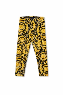 Versace Kids YELLOW Patterned leggings