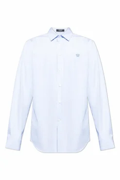 Versace light blue Shirt with a striped pattern