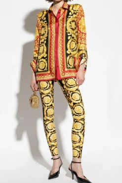 Versace MULTICOLOUR Leggings with "Barocco" print