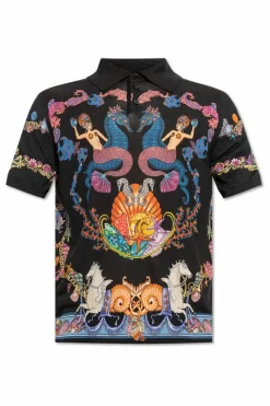 Versace MULTICOLOUR Polo shirt with "Coral Theatre" print