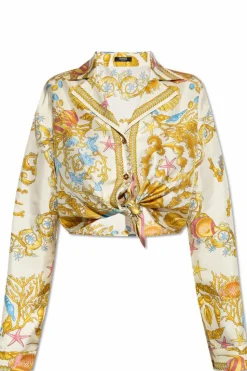 Versace MULTICOLOUR Short shirt with "Underwater Barocco" print