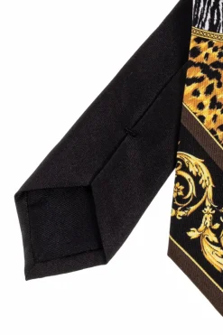 Versace MULTICOLOUR Silk tie with print