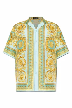 Versace MULTICOLOUR Silk shirt with short sleeves