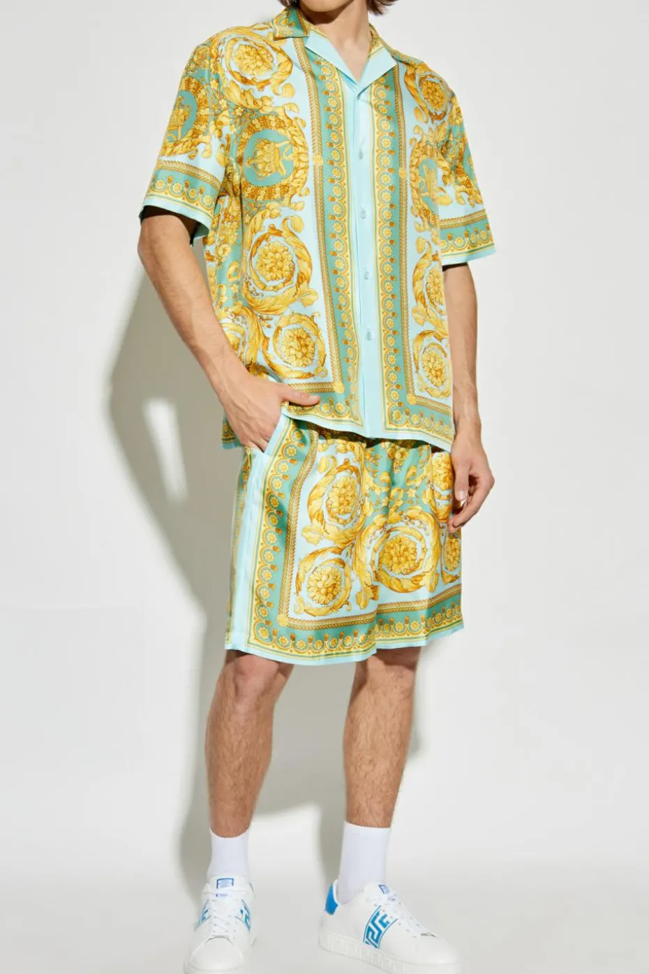 Versace MULTICOLOUR Silk shirt with short sleeves
