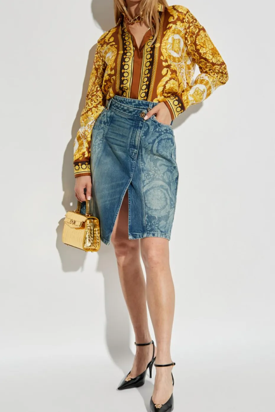Versace MULTICOLOUR Silk shirt with 'Barocco' print