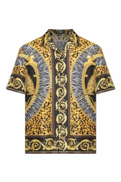 Versace MULTICOLOUR Silk short-sleeve shirt