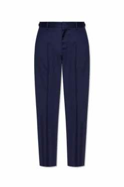 Versace NAVY BLUE Creased trousers