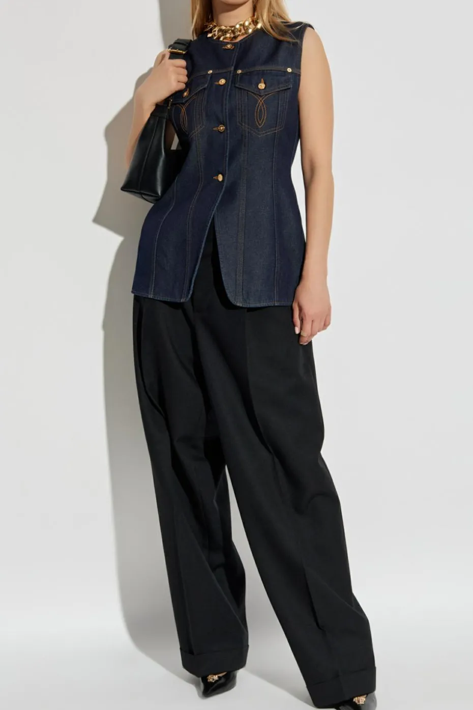 Versace NAVY BLUE Denim vest