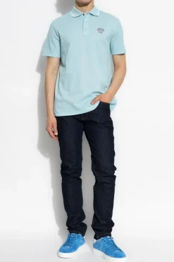 Versace NAVY BLUE Jeans with tapered legs
