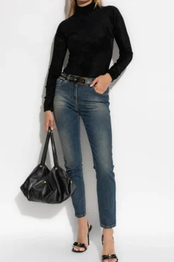 Versace NAVY BLUE Jeans with tapered legs