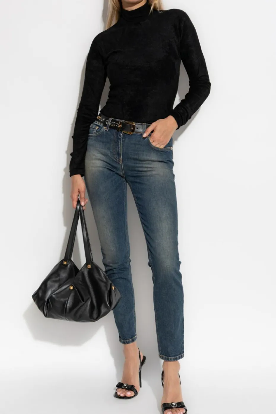 Versace NAVY BLUE Jeans with tapered legs