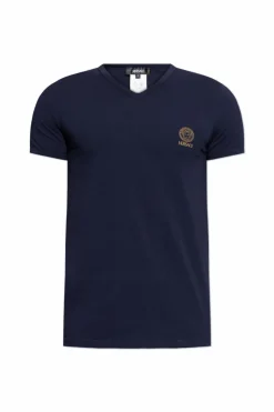 Versace NAVY BLUE Lingerie T-shirt with V-neck