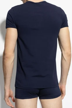 Versace NAVY BLUE Lingerie T-shirt with V-neck