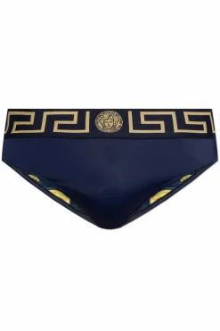 Versace NAVY BLUE Logo swim briefs