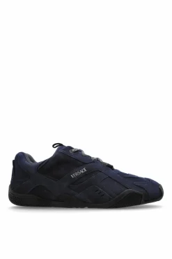 Versace NAVY BLUE Suede sports shoes