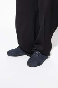 Versace NAVY BLUE Suede sports shoes