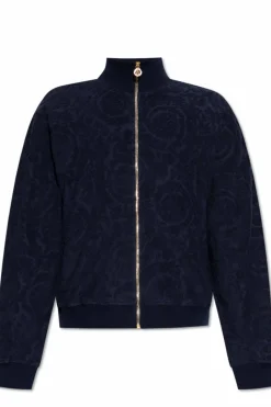 Versace NAVY BLUE Sweatshirt with 'Barocco' pattern