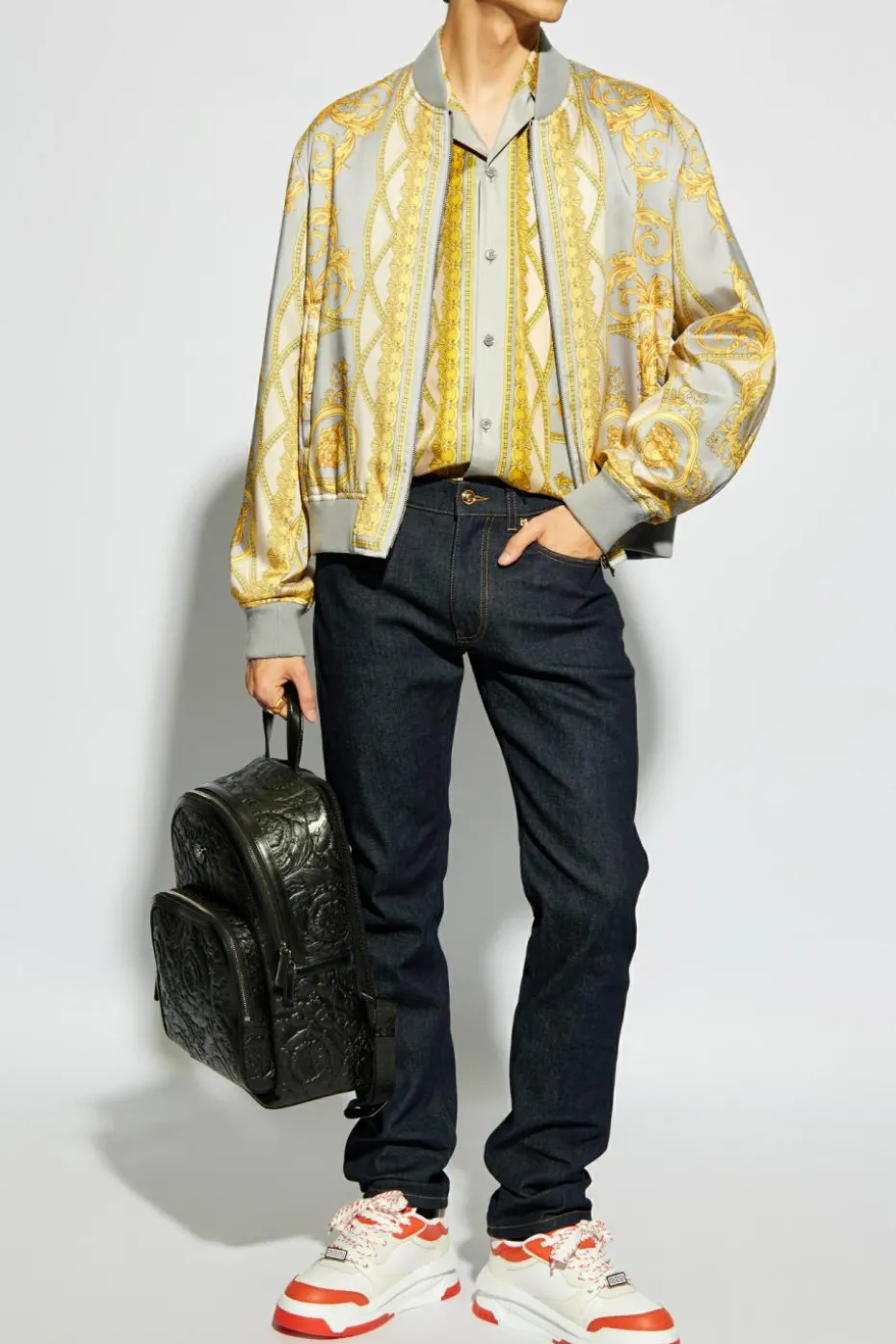 Versace NAVY BLUE Tapered leg jeans