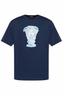 Versace NAVY BLUE T-shirt with Medusa head