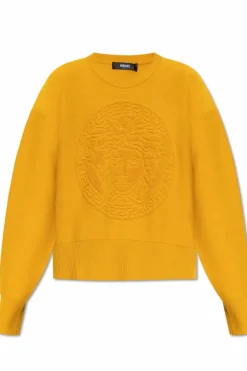 Versace ORANGE Sweater with "Medusa" head
