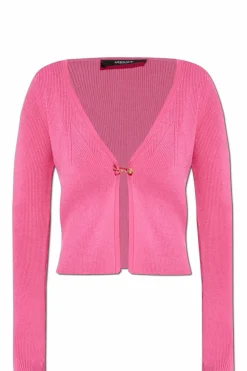 Versace PINK Cardigan with a safety pin closure