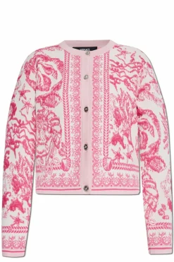 Versace PINK Cardigan with `Barocco` pattern