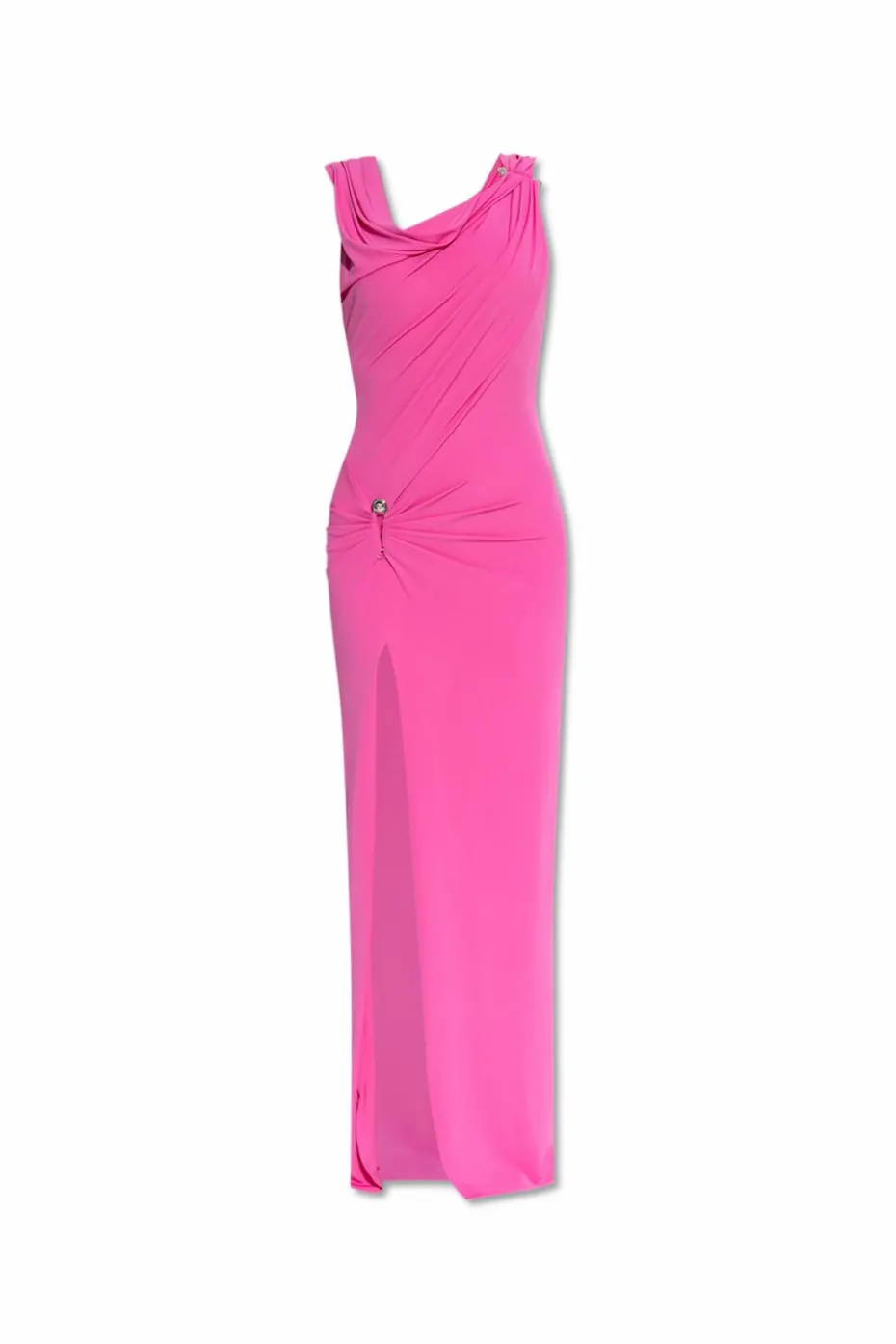 Versace PINK Dress with decorative safety pin and draping
