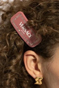 Versace PINK Hair clip with shimmering crystals
