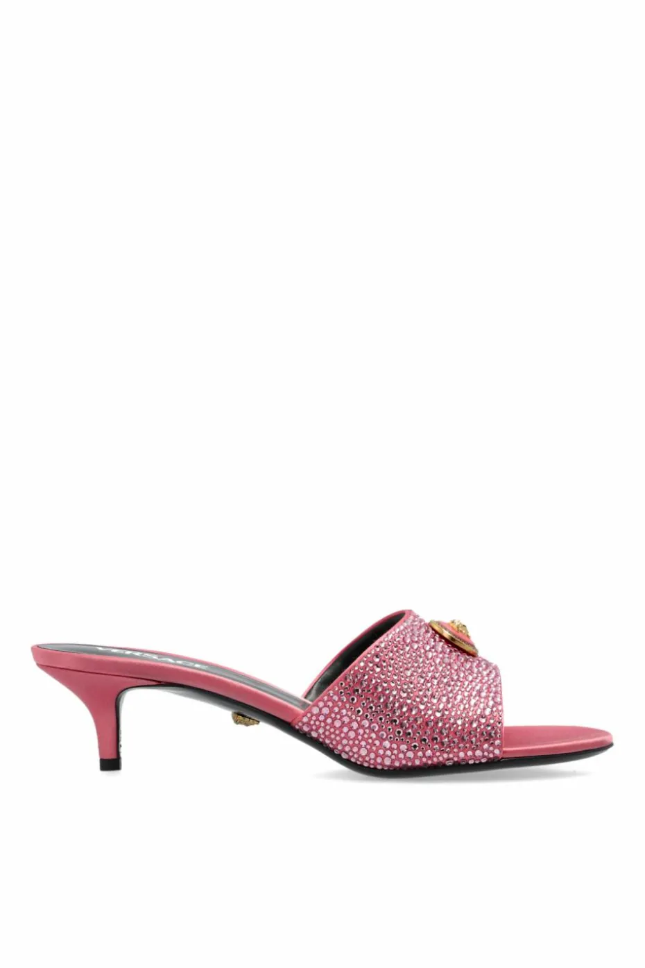 Versace PINK Satin heeled mules ‘Alia’