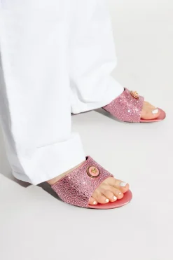 Versace PINK Satin heeled mules ‘Alia’