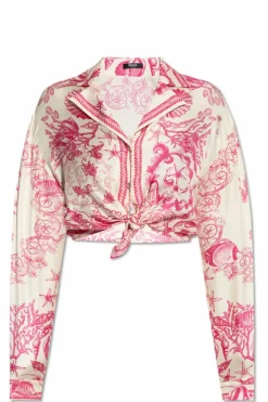 Versace PINK Short shirt with āUnderwater Baroccoā print