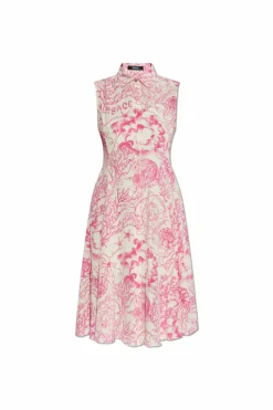 Versace PINK Silk dress with print