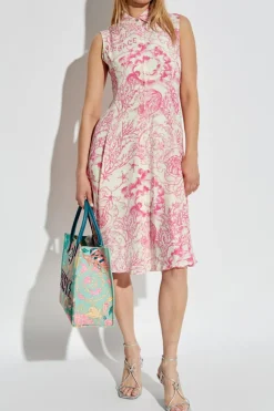 Versace PINK Silk dress with print