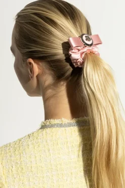 Versace PINK Silk hair scrunchie