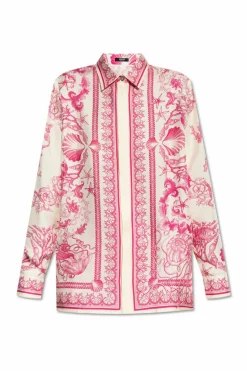 Versace PINK Silk shirt with "Underwater Barocco" print