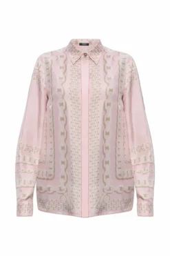 Versace PINK Silk shirt with concealed placket
