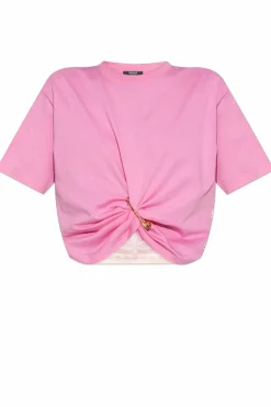 Versace PINK T-shirt made of combined materials