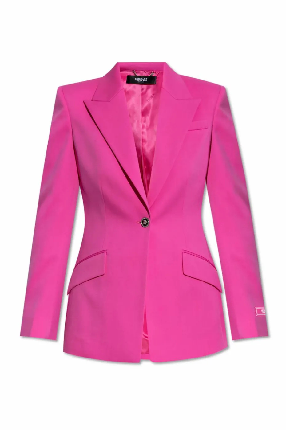 Versace PINK Wool blazer with closed lapels
