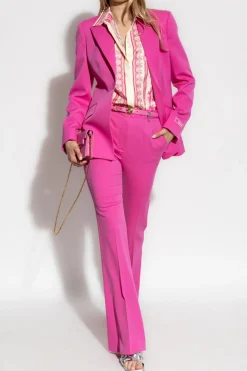 Versace PINK Wool blazer with closed lapels