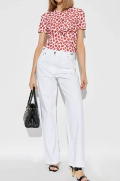 Versace RED Silk top with floral motif