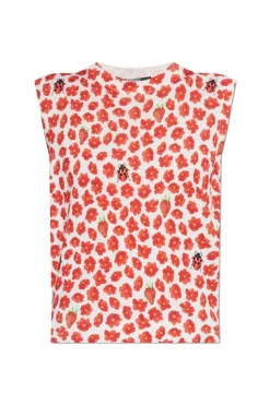 Versace RED Silk top with floral motif