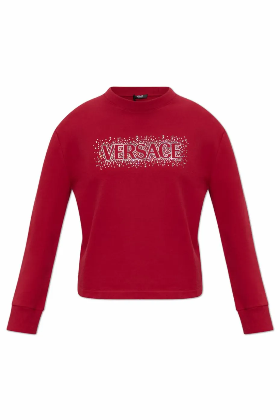 Versace RED Sweatshirt with Shimmering Crystals