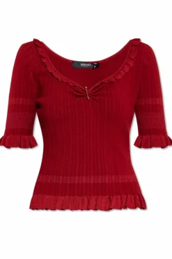 Versace RED Top with decorative safety pin