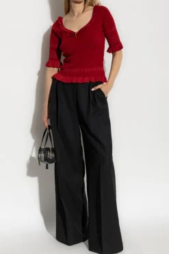 Versace RED Top with decorative safety pin