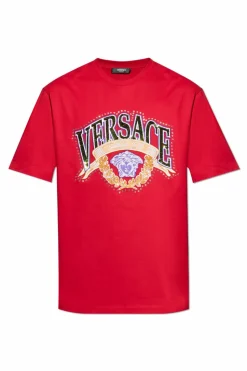 Versace RED T-shirt with shimmering appliqués