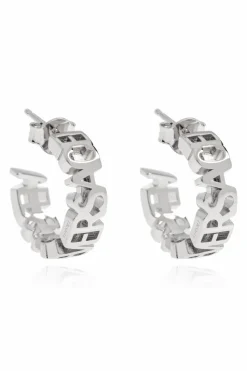 Versace SILVER Brass earrings with logo