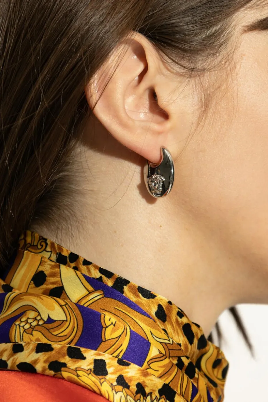 Versace SILVER Earrings with logo