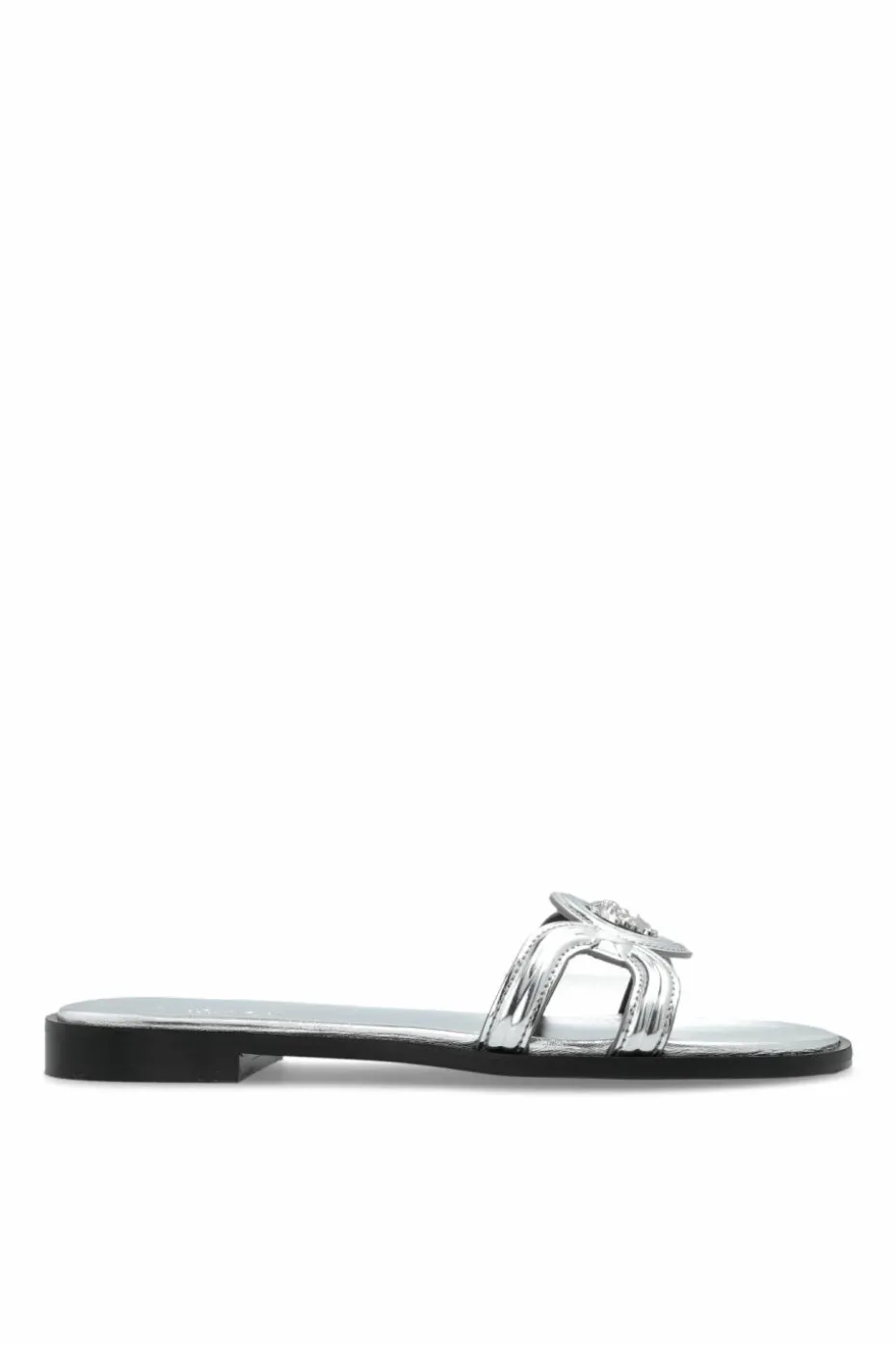 Versace SILVER Leather slides