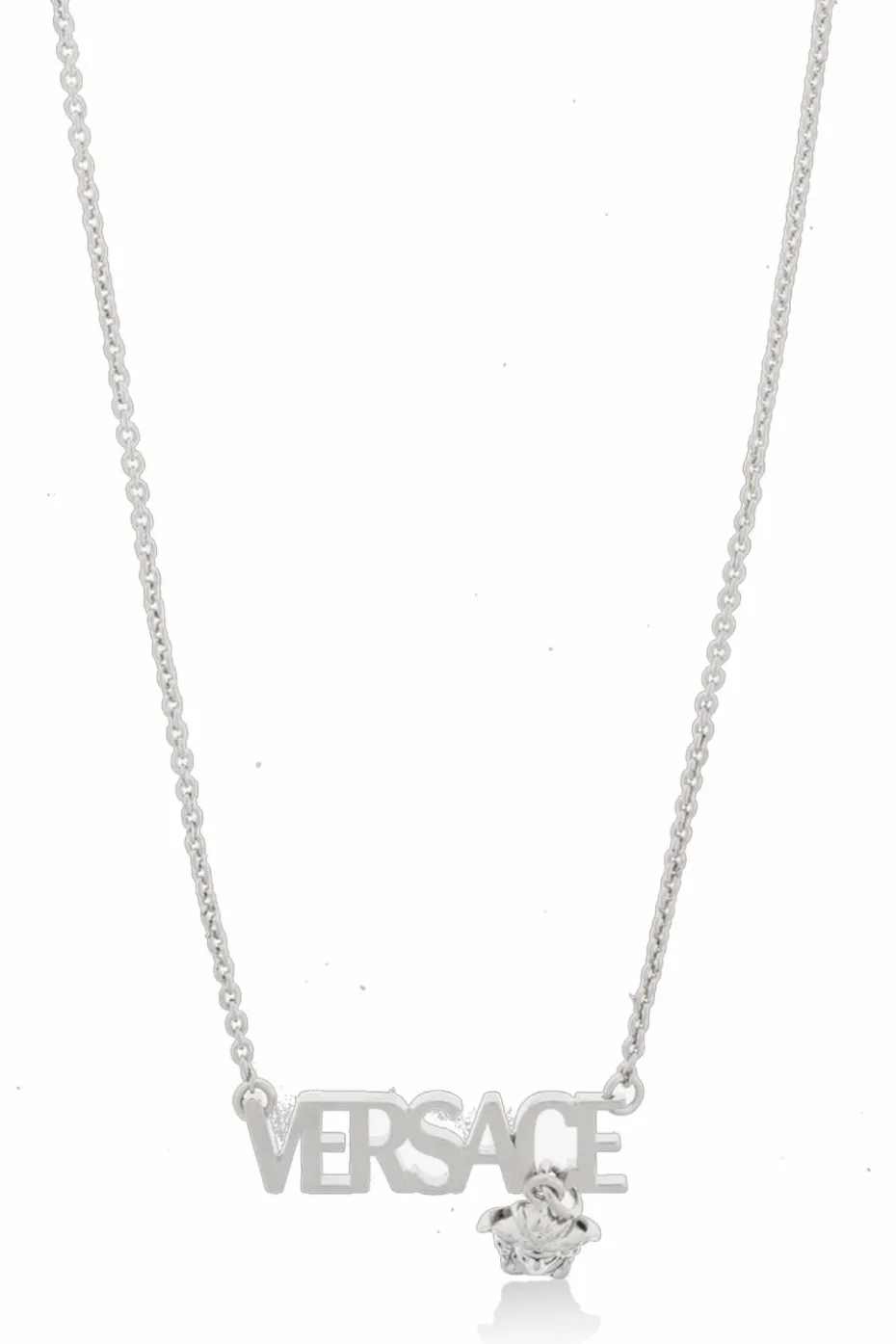 Versace SILVER Necklace with a "logo" shaped pendant